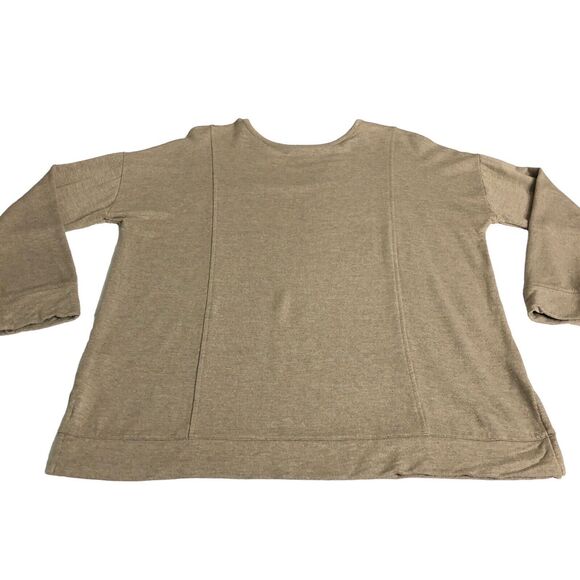 Pure J Jill Sweater Women Petite M Brown Tranquility Fleece Pullover Comfort - Picture 10 of 14